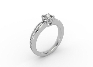 gioielleria nozze lusso moda amore oro argento diamante squillare anelli stampabile gemma cromo 3d print model - Mito3D