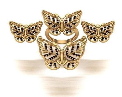 joyería joya ligero anillo oro articulación piedra preciosa diseño lujo platino plata diamante dedo anular rolex reloj collar arete mariposa collares 3d print model - Mito3D