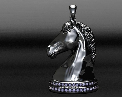 bijoux bague cheval victoire brillant argent figurine champion médaille art luxe agréable or colliers 3d print model - Mito3D