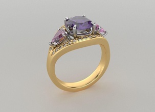 jewelry wedding luxury fashion love gold silver diamond ring rings printable 3d print model - Mito3D