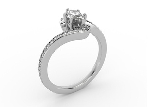 Schmuck Hochzeit Luxus Mode Liebe Gold Silber Diamant Ring Ringe druckbar Juwel 3d print model - Mito3D