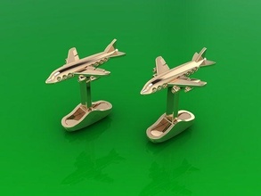 jewelry 1 gold jewellery fashion engagement jewel cufflinks cufflink airplane air flight a320 airbus charter boeing jet plane passenger aircraft 3d print model - Mito3D