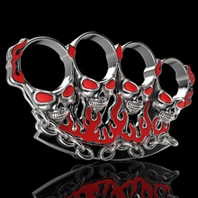 jóias em 3d badass gótico anel de caveira par o modelo do projeto osso tatuagem aço a moda perigo os homens motociclistas punk hippies vampiros prata inoxidável ouro esmalte vermelho luta anéis 3d print model - Mito3D