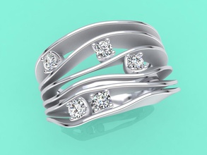 jóias em 3d printabe modelo de anna maria cammilli estilo anel diamante esmeralda safira casamento anéis banda o engajamento impressão printable ouro platina prata a moda fabricação 3d print model - Mito3D