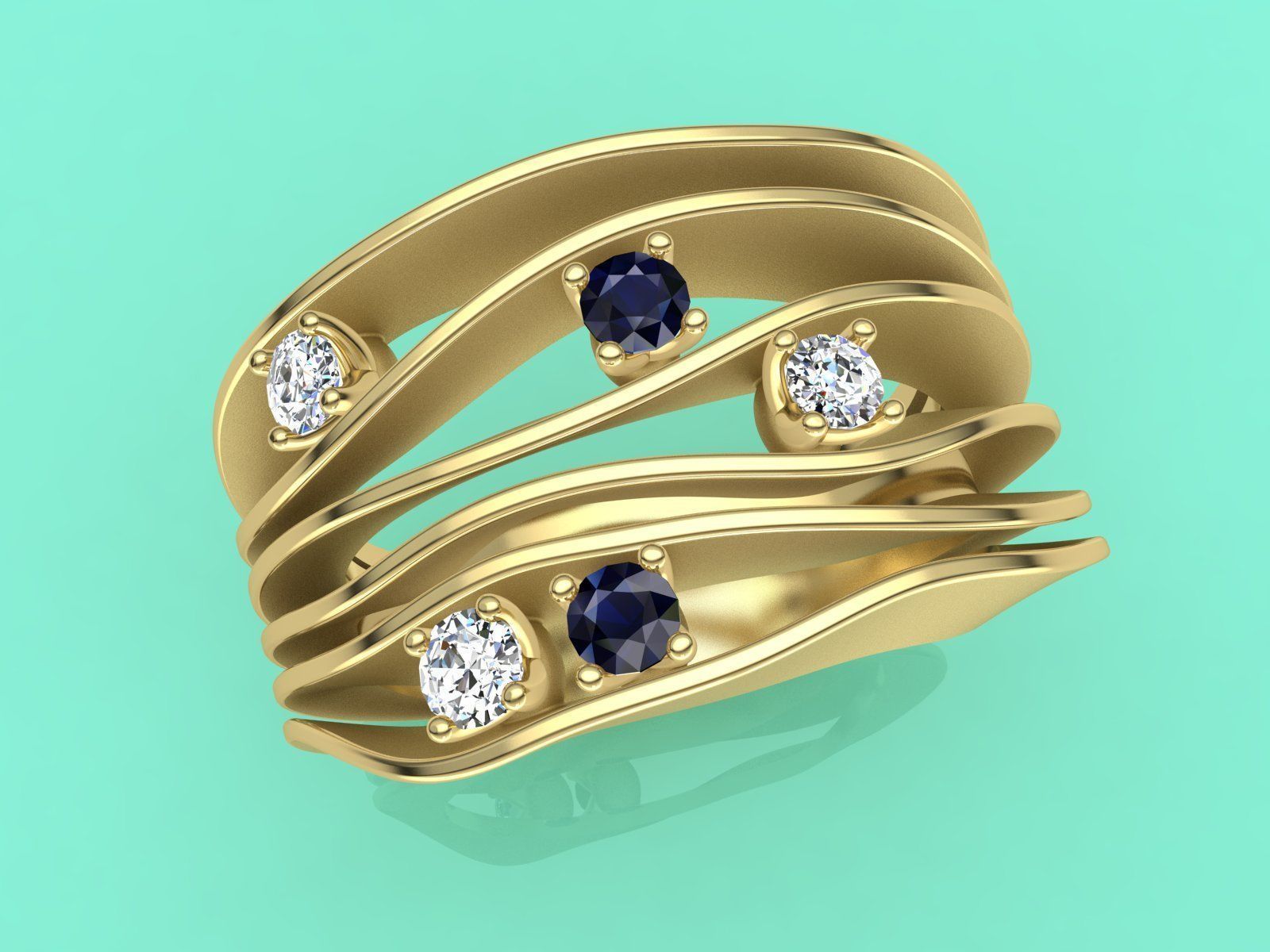 gioielli 3d printabe modello anna maria cammilli stile anello di fidanzamento matrimonio band argento disco platino gemme diamante emerald zaffiro stampabile la stampa prototipazione produzione jewelley moda anelli oro 3D print model - Mito3D