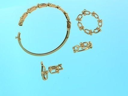 jewelry adornment tiffany desing bracelets elegant stylish hardware luxury gold fashion screw wedding love models ring 3d print model - Mito3D