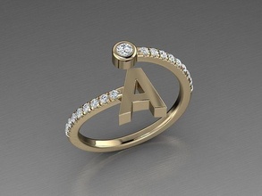 gioielleria alfabeto diamante squillare gioiello oro lettere 3dprint moda gioielliere stampabile eurosize bellezza lusso lettera anelli orecchini 3d print model - Mito3D
