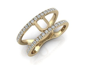 joyería joya alfabeto anillo u oro letras 3dprint moda amante imprimible diamante corazón moda belleza lujo letra anillos 3d print model - Mito3D