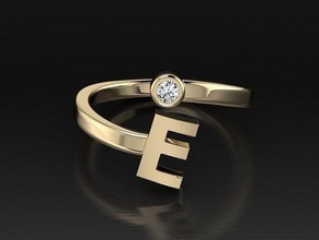 gioielleria alfabeto squillare gioiello oro lettere 3dprint moda gioielliere stampabile diamante eurosize bellezza lusso lettera anelli orecchini 3d print model - Mito3D