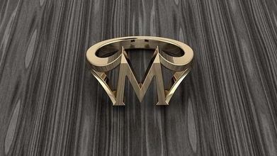 takı alfabe yüzük lüks altın mektup elmas yazdırılabilir moda yüzükler mücevher gümüş Aksesuarlar elmaslar stil tasarımcısı tasarımı harfler 3d print model - Mito3D