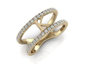 joyería joya alfabeto anillo k oro letras 3dprint moda amante imprimible diamante corazón moda belleza lujo letra anillos 3d print model - Mito3D