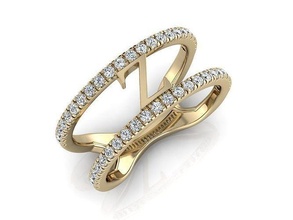joyería joya alfabeto anillo z oro letras 3dprint moda amante imprimible diamante corazón moda belleza lujo letra anillos 3d print model - Mito3D