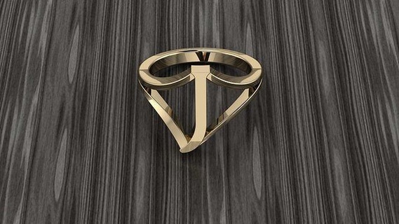 joyería joya alfabeto anillo lujo oro letra diamante imprimible Moda anillos plata accesorios mano diamantes estilo diseñadora joyas diseño letras 3d print model - Mito3D