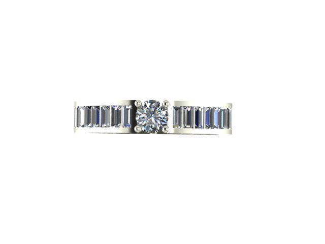 des bijoux, de la baguette l'anneau bijoux or d'argent le diamant gem joyau imprimable l'engagement mariage bague en brillant anneau mode beauté fiançailles les anneaux 3D print model - Mito3D