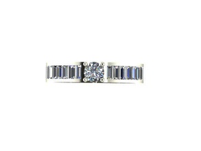 Schmuck baguette ring gold Silber diamond gem Juwel bedruckbar ist engagement Hochzeit gold-ring genial Mode-ring Mode-Schönheit Diamant-ring diamant Ringe 3d print model - Mito3D