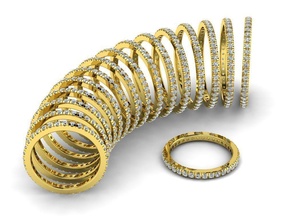 joyería joya bandas 1 3 mm tamaños anillos gemas diamantes moda boda oro diamante lujo mujer hombres brillar belleza imprimible elegante bonita accesorios personal romance 3d print model - Mito3D