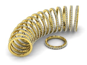joyería joya bandas 1 5 mm tamaños anillos gemas diamantes moda boda oro diamante lujo mujer hombres brillar belleza imprimible elegante bonita accesorios personal romance 3d print model - Mito3D