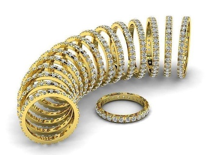 Schmuck Bands 1 8 mm Größen Ringe Edelsteine Diamanten Mode Hochzeit Gold Diamant Luxus Frauen Männer scheinen Schönheit druckbar elegant ziemlich Zubehör persönlich Romantik 3d print model - Mito3D