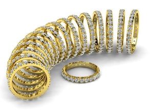 joyería joya bandas 2 0 mm tamaños 16 modelos anillos gemas diamantes moda boda oro diamante lujo mujer hombres brillar belleza imprimible elegante bonita accesorios personal romance 3d print model - Mito3D