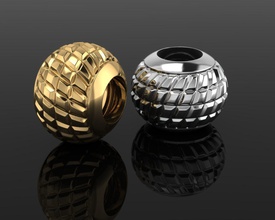 jewelry bead charm silver gold chrome glazed competition pandora ball shining shaped isolated champion other 3d print model - Mito3D
