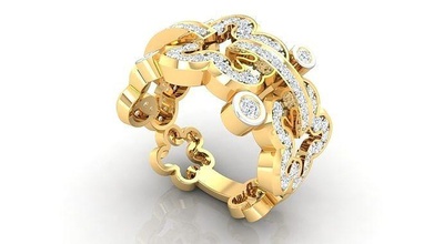 gioielleria cocktail anelli solitario sterlina stampabile diamante squillare platino brillante nozze fidanzamento gioiello oro alto argento 3d print model - Mito3D