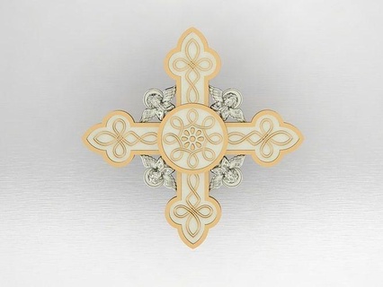 jewelry cross gold art design silver pendants 3d print model - Mito3D