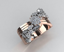 gioielleria design squillare diamante 44 oro stampabile braccialetto argento fidanzamento orecchino anelli 3d print model - Mito3D