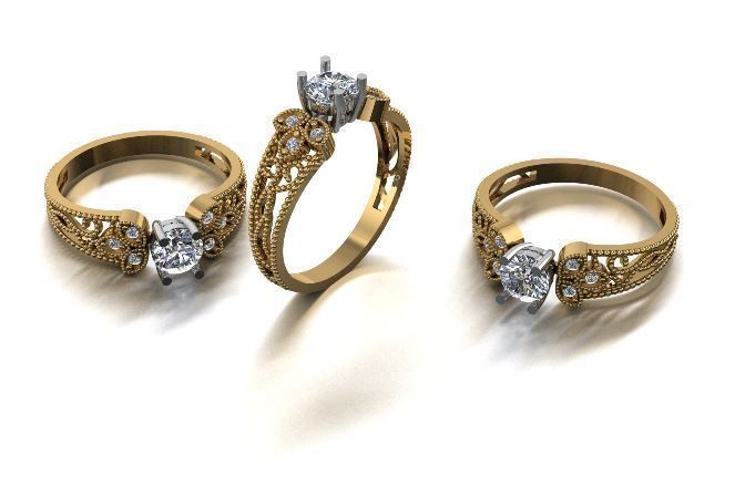 jewelry design ring diamond gems fashion rings 3D print model - Mito3D