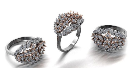 Schmuck-design Diamant-ring am besten 2 Schmuck ring best diamond Mode Hochzeit cad Ringe 3d print model - Mito3D