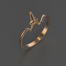 jóias de diamante lindo anel carta 3d impresso modelo alfabeto printable tipo letra ouro prata rhino anéis 3d print model - Mito3D