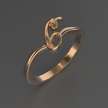 la joyería del diamante hermoso anillo de carta 3d impreso modelo oro plata imprimible el platino dedo sterling fuente alfabeto lenguaje los anillos 3d print model - Mito3D