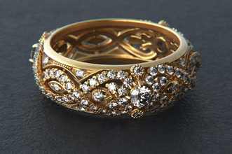 gioielli gemme di diamante ring sharon braccialetto band bangle vintage anello da favola stile matrimonio brand classico moda bene pietre preziose tendenza regalo bellezza stesa anelli 3d print model - Mito3D