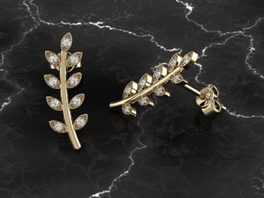 jewelry earring earrings fashion jewellery accessories earringstyle gold diamond silver rose printable gem luxury branch longearring long earing jewel 3d print model - Mito3D
