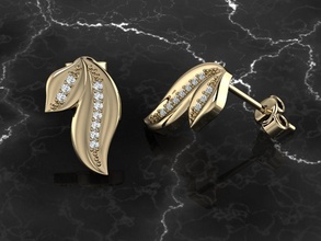 jewelry earring earrings fashion jewellery accessories earringstyle gold diamond silver rose printable gem luxury leaf leafs flowers jewel brilliant beauty 3d print model - Mito3D