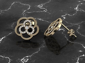 joyería joya arete pendientes Moda accesorios pendiente oro diamante plata Rosa imprimible lujo circulo brillante anillo 3d print model - Mito3D