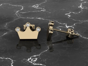 takı küpe moda mücevher Aksesuarlar tarzı altın elmas gümüş gül yazdırılabilir lüks taç sterlin parlak 3d print model - Mito3D