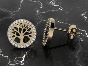 gioielleria orecchino orecchini moda Accessori oro forma argento rosa stampabile gemma lusso gioiello albero d 39 3d print model - Mito3D
