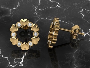 jewelry earring earrings fashion jewellery accessories earringstyle gold shape silver rose printable gem luxury jewel heart love 3d print model - Mito3D