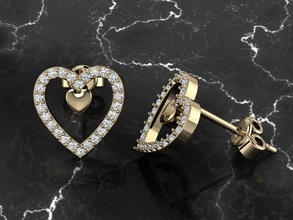 jewelry earring earrings fashion jewellery accessories earringstyle gold shape silver rose printable gem luxury jewel sterling briliant heart 3d print model - Mito3D
