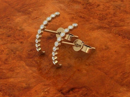 Schmuck Ohrring minimalistisch Ohrringe Juwel Gold druckbar Silber Weiß Diamant Holz Luxus Platin glasiert 3d print model - Mito3D