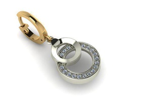 Schmuck Ohrring klatscht gold dimond diamond gem Juwel bedruckbar ist Mode genial weiß klatschen Mode-Schönheit sterling Hochzeit Bekleidung waerring diamant Silber Ohrringe 3d print model - Mito3D