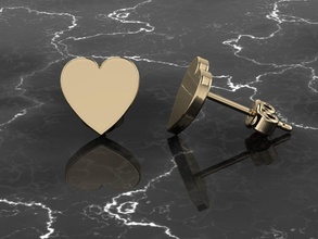 jewelry earring heart shape earrings fashion jewellery accessories earringstyle gold silver rose printable gem luxury jewel heartshape love 3d print model - Mito3D