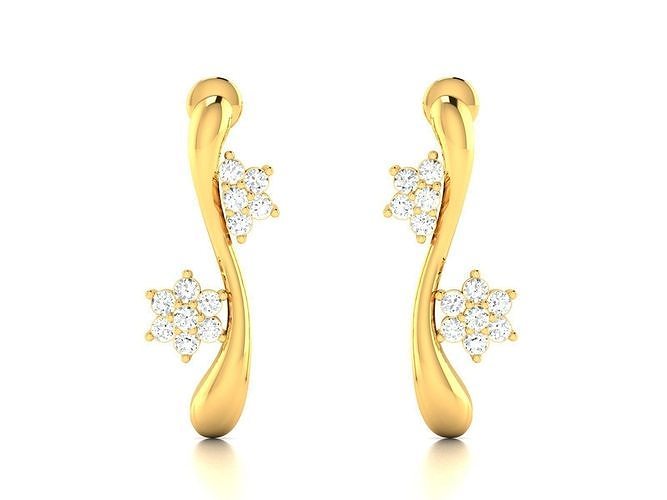 Schmuck Ohrringe Diamant weiblich druckbar cad exklusiv Gold Ohrring Mode brillant Geschenk Juwel 3dm stl Schädel Kopf 3D print model - Mito3D