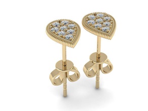 la joyería de los pendientes aretes minimalista arete oro stud plata anillo el diamante imprimible joya compromiso gem 3d print model - Mito3D