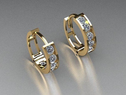 joalheria brincos ouro prata imprimível diamante jóia jóias noivado brincosjóias brinco Brincos joias diamantes 3djewelry argola 3d print model - Mito3D