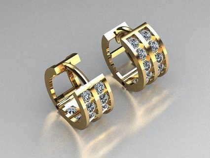 joalheria brincos ouro imprimível prata diamante jóias jóia noivado brinco 3djewelry 3dearrings anel grátis brincosjóias argola 3d print model - Mito3D