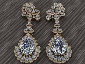 joyería joya pendientes oro Moda diamante plata hermoso platino brillante belleza 3d print model - Mito3D
