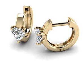 jewelry earrings 4mm heart earring minimalist elegant gold silver ring diamond printable jewel jewellery wedding engagement gem 3d print model - Mito3D