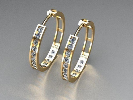 joalheria brincos Tamanho 22 ouro prata imprimível diamante jóia jóias noivado brinco argola brincosjóias joias diamantes 3djewelry 3d print model - Mito3D