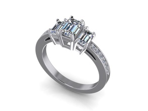 bijoux d'émeraude, bague solitaire de l'anneau mariage l'engagement les bijoutiers bijoutier l'impression la cire cad conception dessins 3d modèles modèle industrielle d'autres anneau anneaux 3d print model - Mito3D